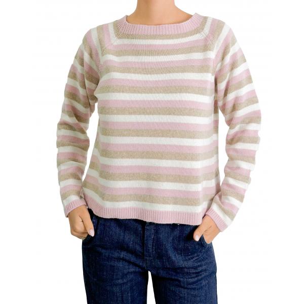 Maglione a righe fine girocollo